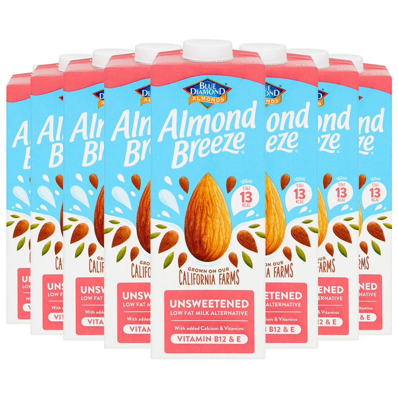 Blue Almond unsweetened almond drink 8 x 1L - British product