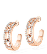 Harrods Messika Move Classique Rose Gold and Diamond Hoop Earrings (0.52ct)- Buy online at McGrocer