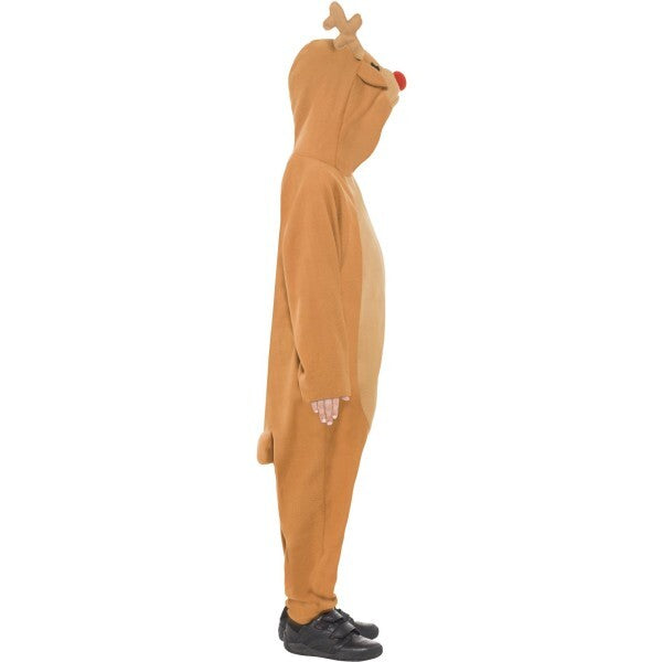Smiffys reindeer all in one costume brown hooded jumpsuit - British product