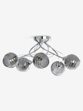 Smoke Grey Drizzle ceiling light with chrome finish and smoke glass shades, UK version