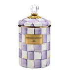 MacKenzie-Childs medium violet check canister 21.5cm (British brand)