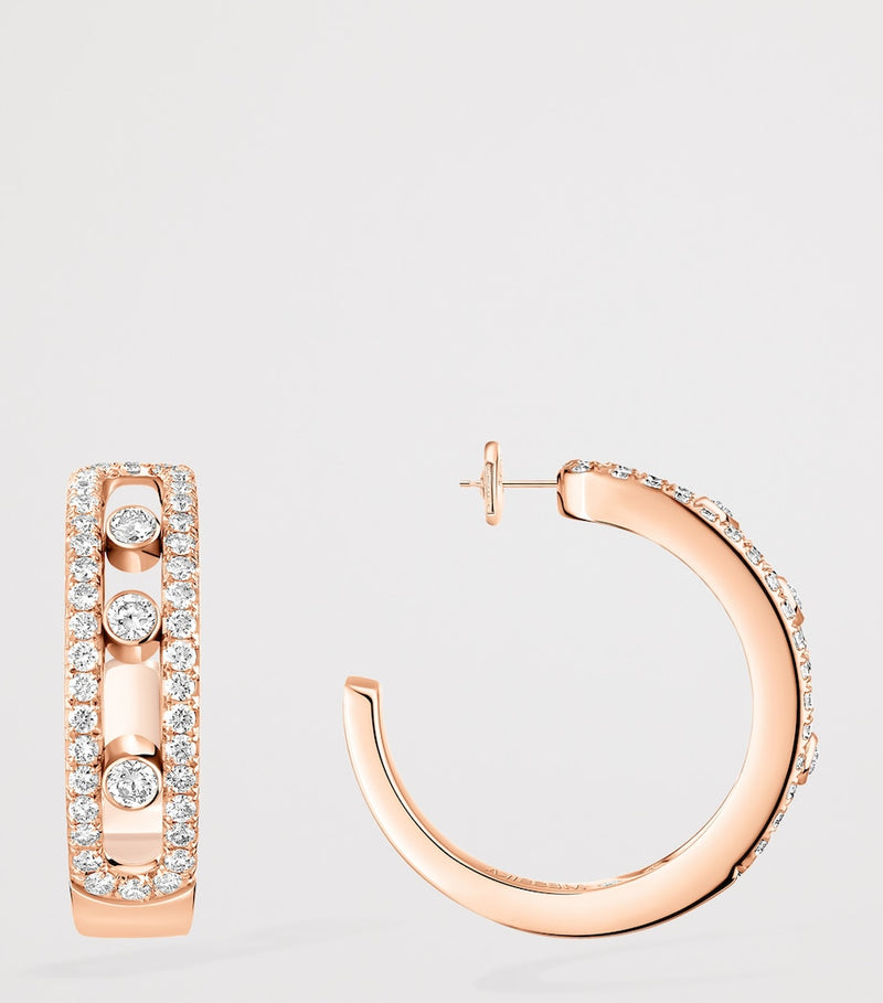Messika Move Classique rose gold diamond hoop earrings 0.52ct (British brand)