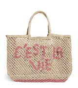 Harrods The Jacksons C'est La Vie Lavinia Jute Tote Bag 44x28x11cm- Buy online at McGrocer