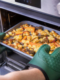 MasterClass Green Silicone Double Sided Oven Gloves, imported from the UK