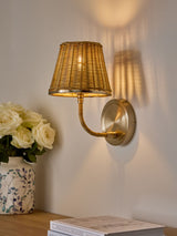 Next Brass Stratford Woven Rattan Wall Light- Buy online at McGrocer