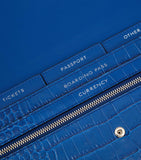 Smythson leather croc-embossed Marshall travel wallet (British brand)
