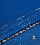 Smythson leather croc-embossed Marshall travel wallet (British brand)