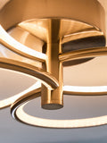 Raya flush ceiling light with brass finish and integrated LED (British brand)