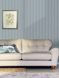 Laura Ashley Chalford wood panelling wallpaper sample Seaspray blue A4 - British product