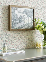 Next Laura Ashley Blencow Sprig Dark Duck Egg Blue Wallpaper Sample A4- Buy online at McGrocer