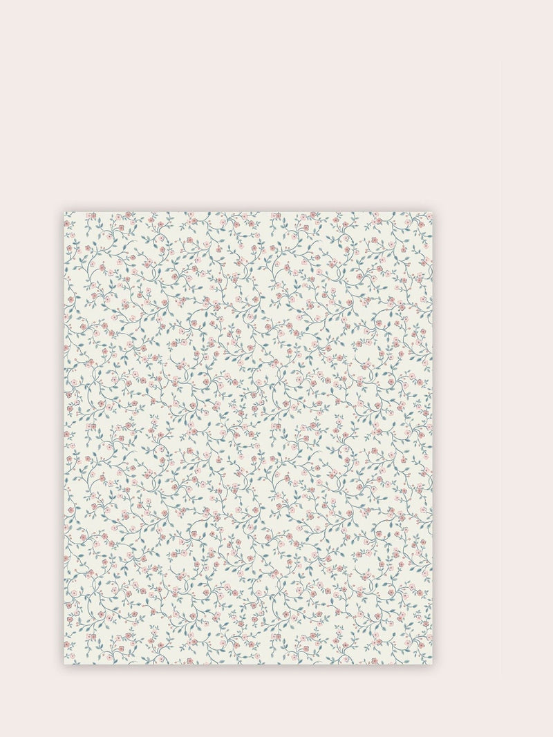 Laura Ashley Blue Belncow Sprig A4 wallpaper sample, UK version
