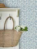 Laura Ashley wallpaper sample Newport Blue Cariad Spray A4, UK version
