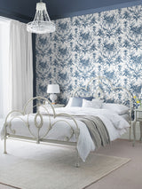 Next Laura Ashley Tuileries Midnight Blue Wallpaper Sample A4- Buy online at McGrocer
