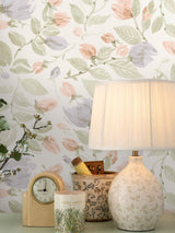 Next Laura Ashley Orisia Peony Pale Sage Green Wallpaper Sample A4- Buy online at McGrocer