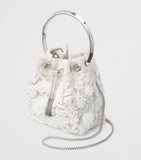 Jimmy Choo Bon Bon top-handle bag with embroidered lace and sequins - British product