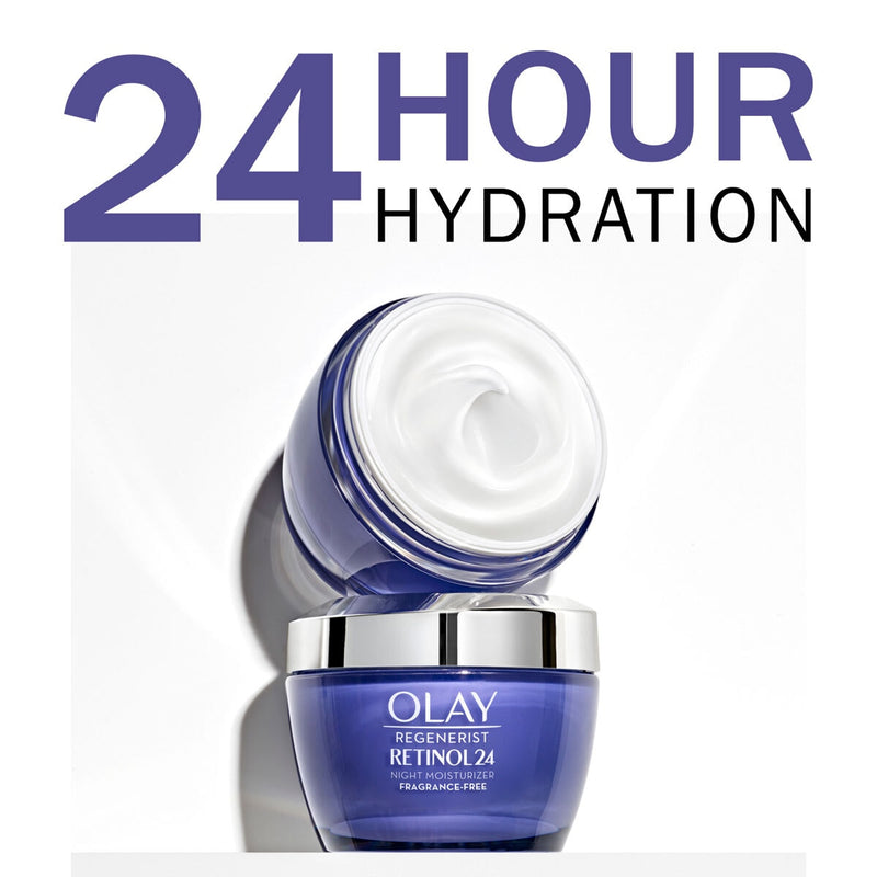 Olay Regenerist Retinol 24 Night Moisturiser Cream 2 x 50ml, imported from the UK