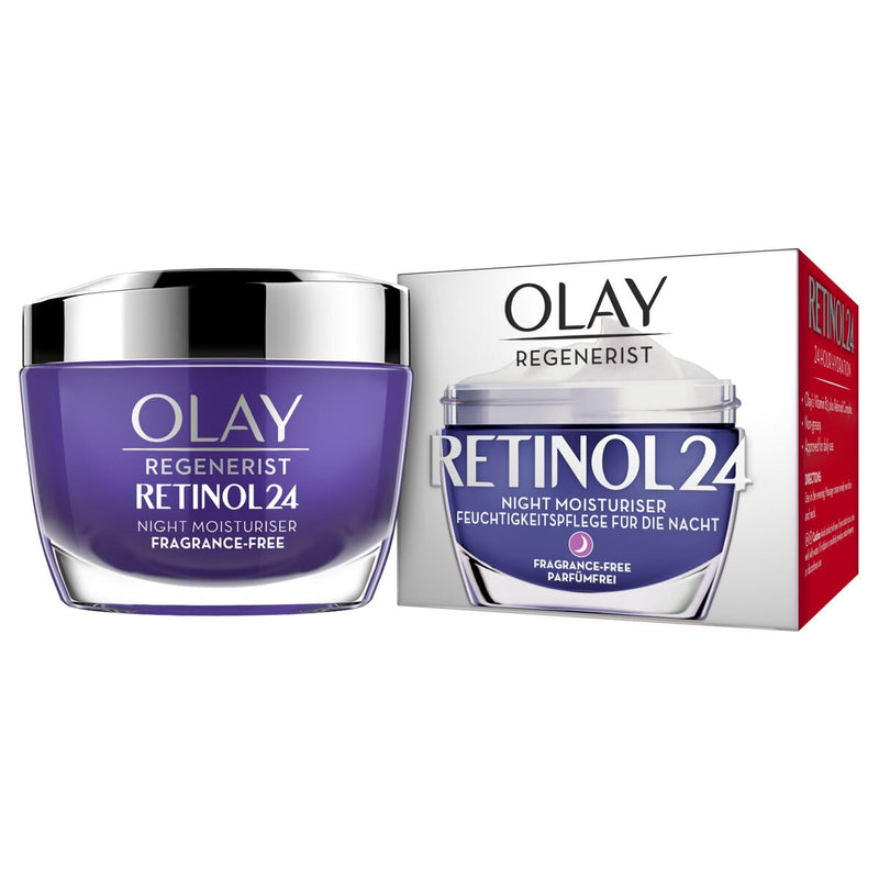 Olay Regenerist Retinol 24 Night Moisturiser Cream 2 x 50ml, imported from the UK