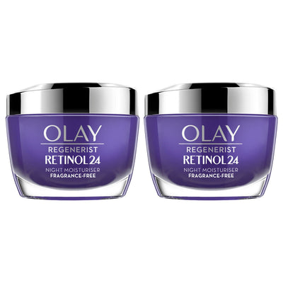 Costco UK Olay Regenerist Retinol 24 Night Moisturiser Cream 2 x 50ml- Buy online at McGrocer