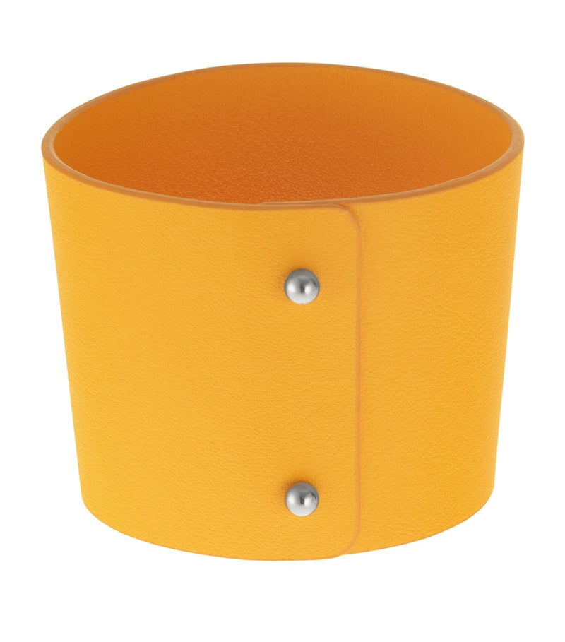 Christofle leather coffee cup ring H6.5cm, imported from the UK