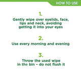 Simple biodegradable exfoliating face wipes 20 count (British brand)
