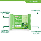 Simple biodegradable exfoliating face wipes 20 count (British brand)