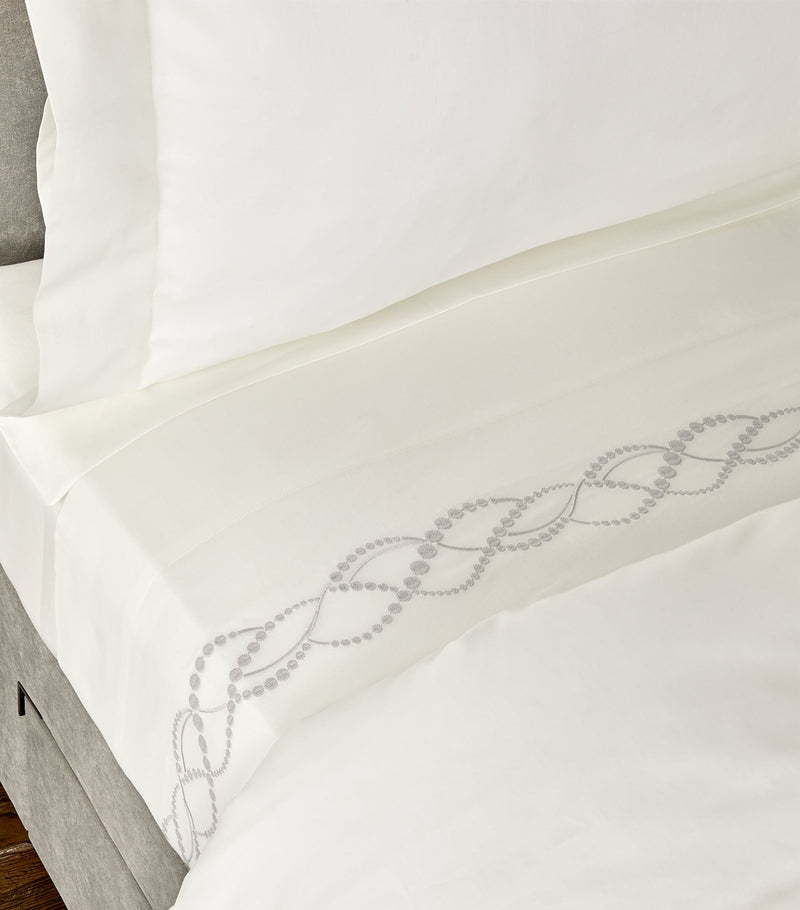 Frette Pearls Super King flat sheet 270cm x 320cm - British product