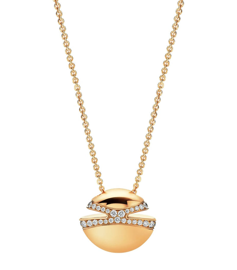 Bvlgari Cabochon yellow gold necklace with diamonds, UK version