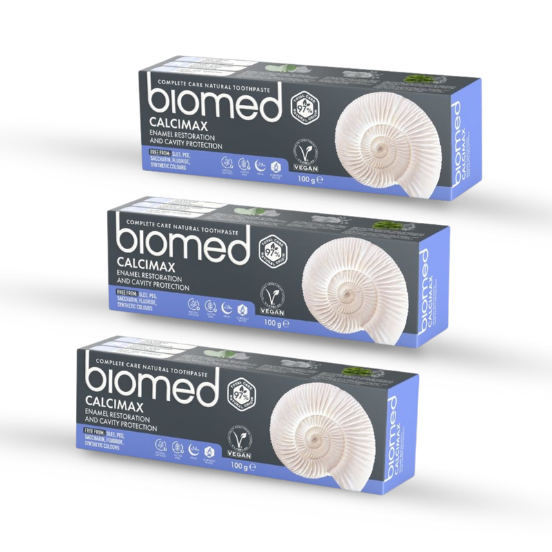 Biomed Calcimax Natural Toothpaste 3 pack 100g, UK version