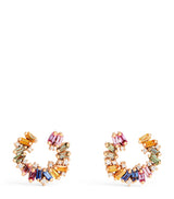 Harrods Suzanne Kalan Rose Gold, Diamond and Pastel Sapphire Shimmer Spiral Hoop Earrings- Buy online at McGrocer