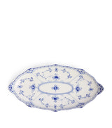 Harrods Royal Copenhagen Blue Fluted Half Lace Oval Porcelain Dish 24.5cm- Buy online at McGrocer