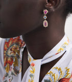 Suzanne Kalan drop earrings pink sapphire opal diamond (British brand)