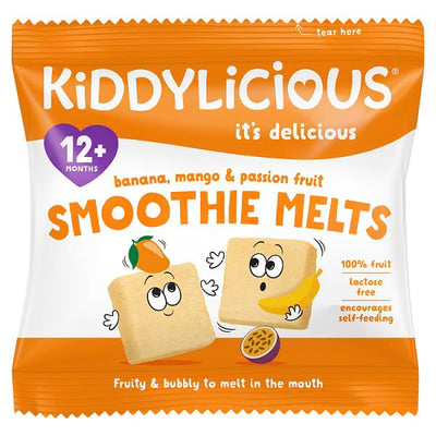 Superdrug Kiddylicious Banana Mango Passionfruit Smoothie Melts Freeze-Dried Fruit Snack- Buy online at McGrocer