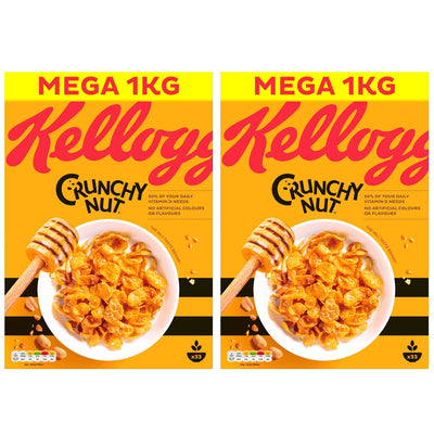 Costco UK Crunchy Nut Cornflake Cereal with Honey and Peanuts, 2kg Twin Pack- Buy online at McGrocer