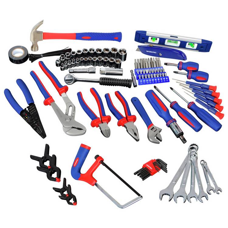 WORKPRO 139-piece household repair tool kit, UK version