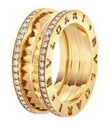 Harrods Bvlgari B.zero1 Rock Two-Band Yellow Gold Diamond Ring- Buy online at McGrocer