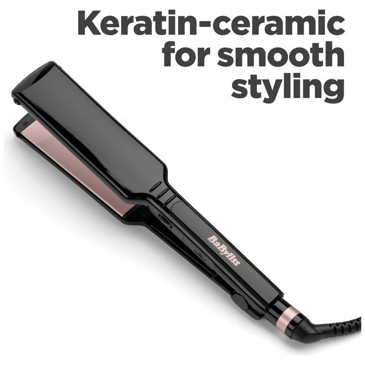 BaByliss Keratin Shine hair straightener with wide plates - British product