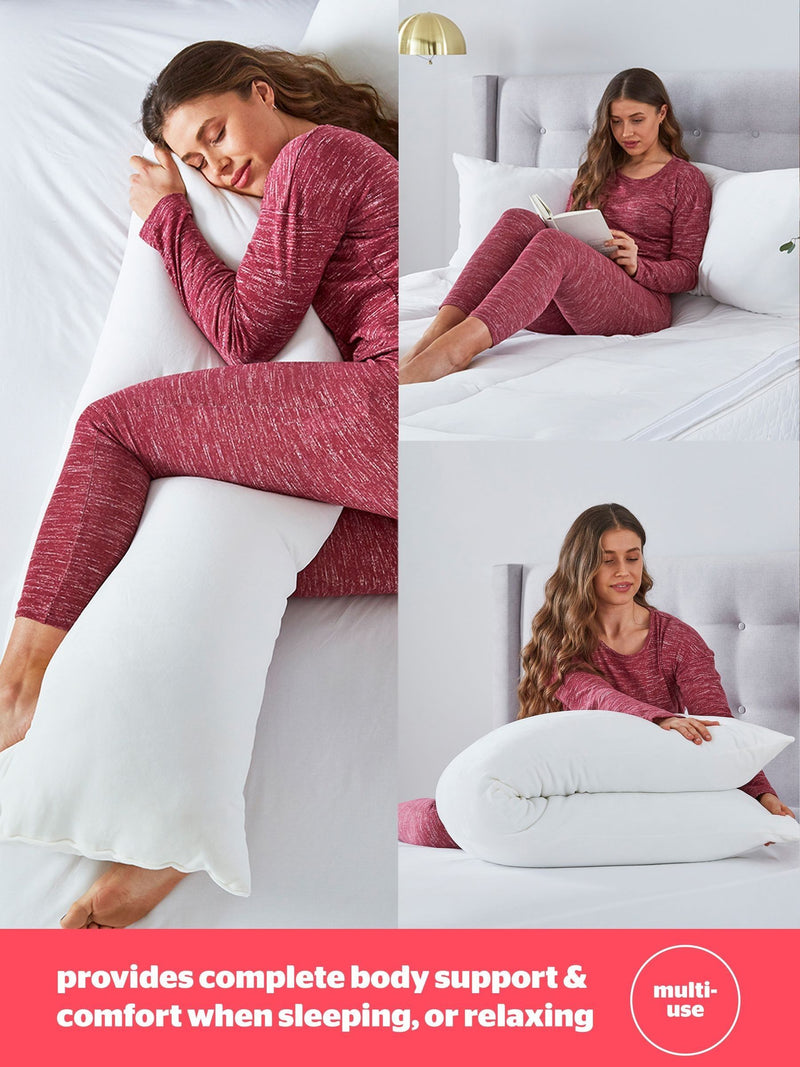 Silentnight Medium Squishy Velvet Touch Body Pillow 147x48cm (British brand)