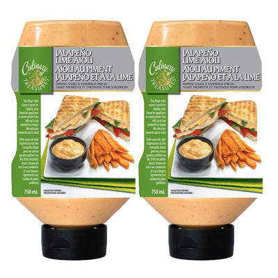 Costco UK Culinary Treasures Jalapeno Lime Aioli Dipping Sauce 2 x 750ml- Buy online at McGrocer