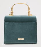 Aspinal of London Mayfair bag in velvet with floral embroidery (British brand)