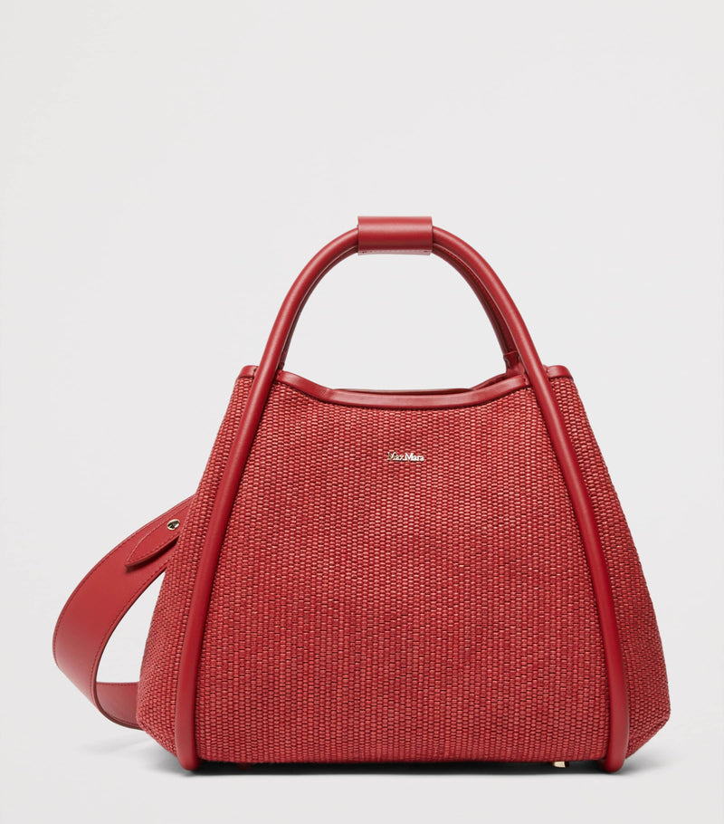 Max Mara Marine top-handle bag in raffia blend (British brand)