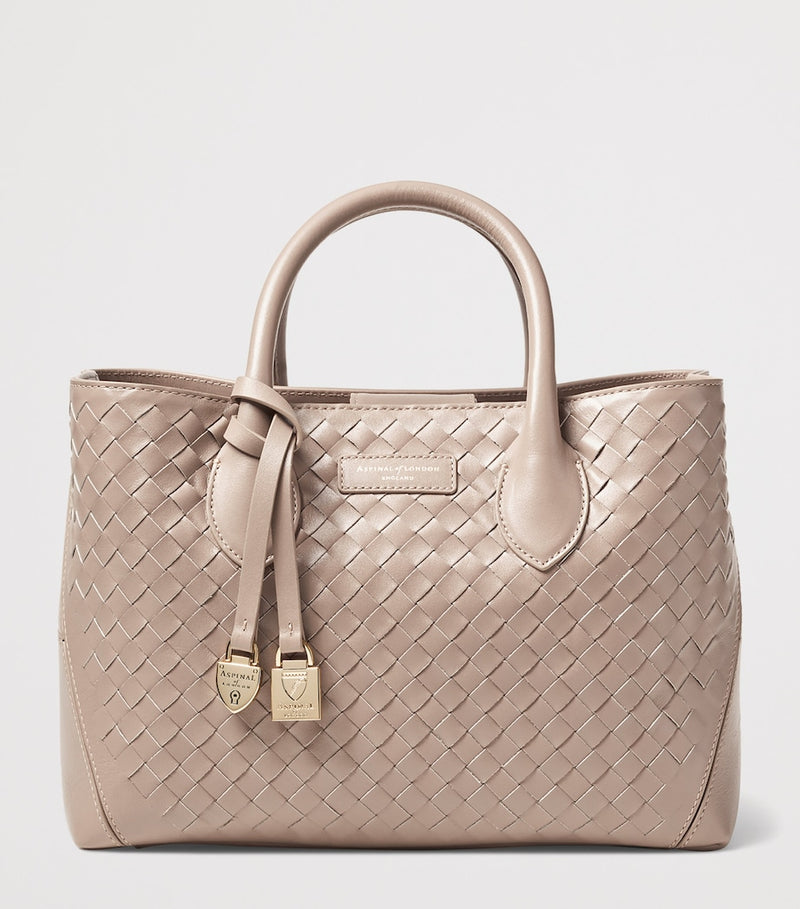 Aspinal of London woven leather midi tote bag, UK version