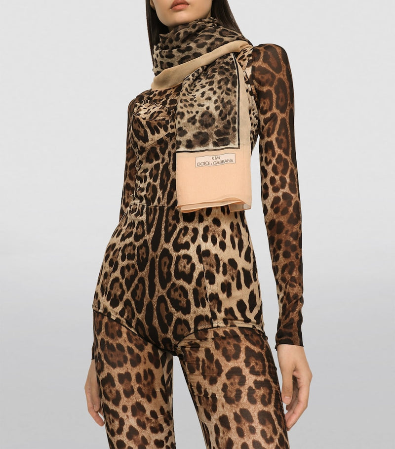 Dolce&Gabbana silk leopard print scarf, imported from the UK