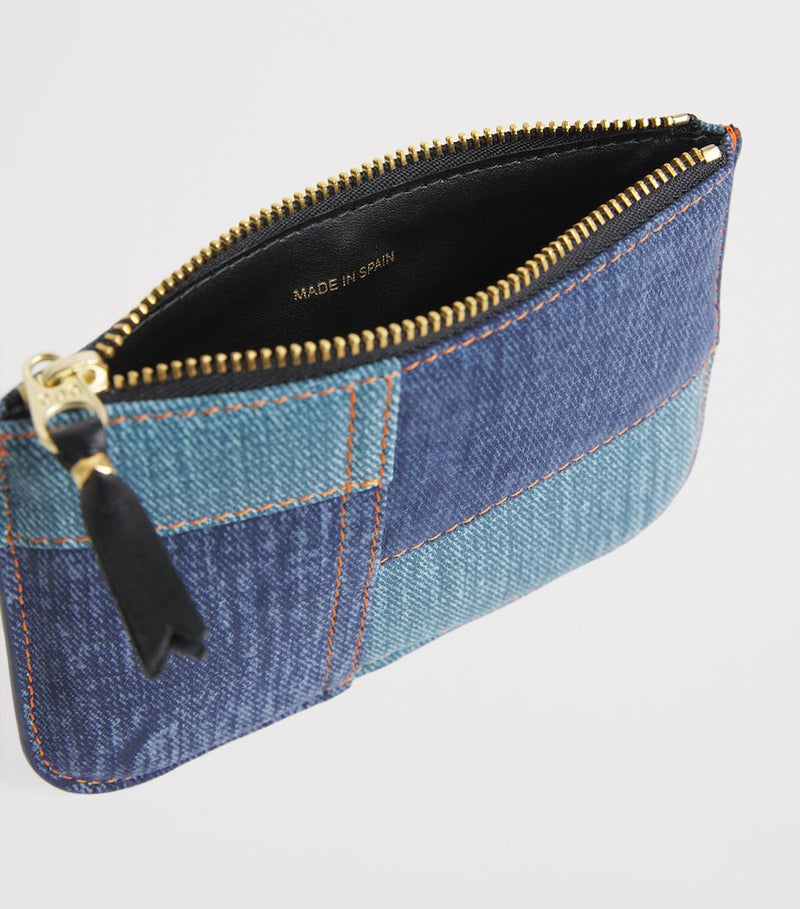 Comme des Garçons Play lambskin denim-patch wallet (British brand)