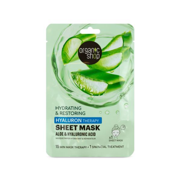 Organic Shop Hyaluron Therapy Sheet Mask 1 pc, imported from the UK