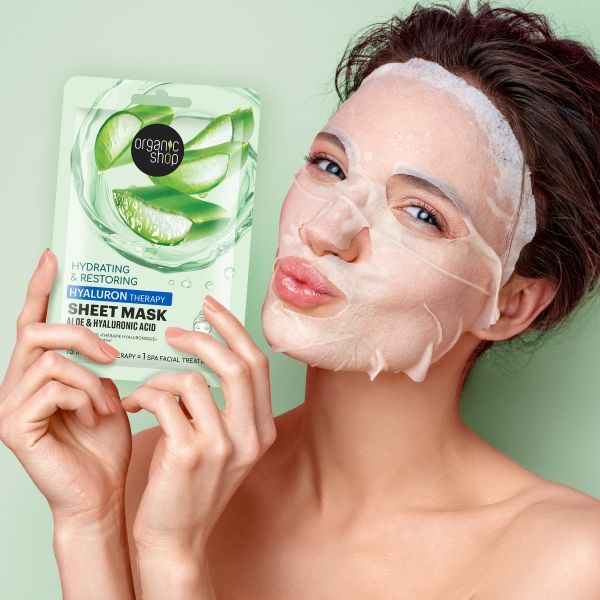 Organic Shop Hyaluron Therapy Sheet Mask 1 pc, imported from the UK