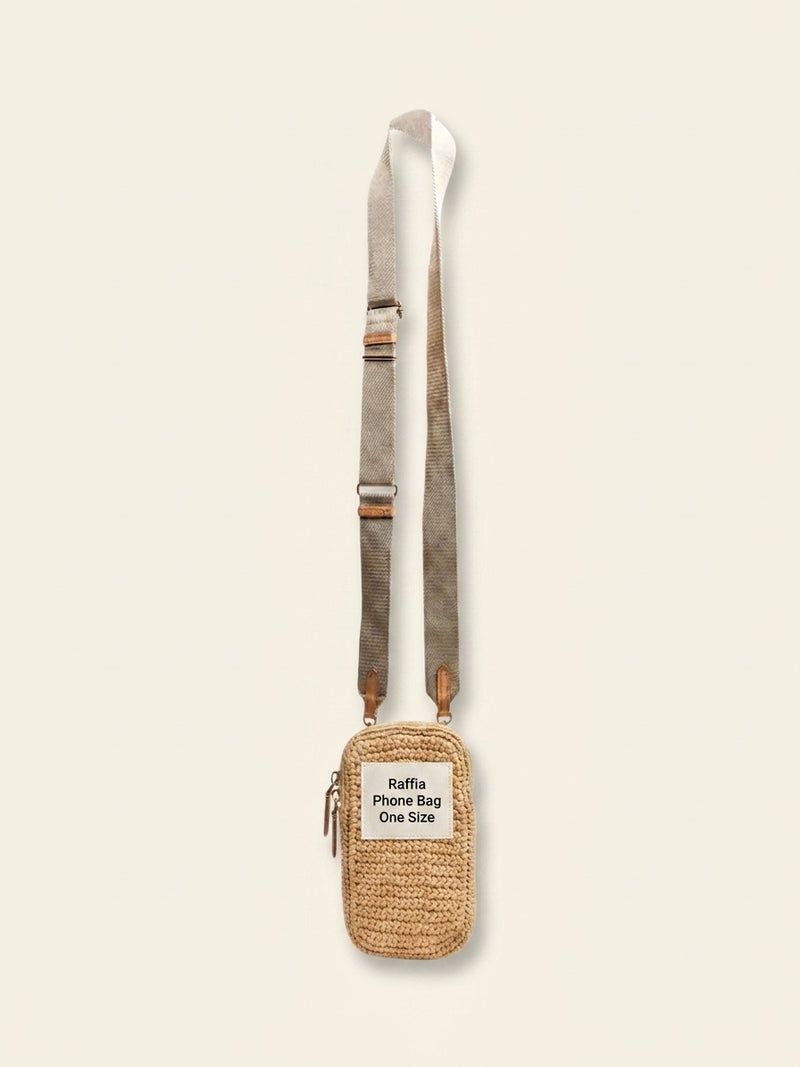 Prada raffia phone case bag orange beige stripe - British product
