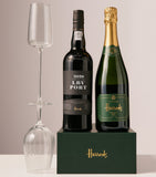 Harrods Champagne and Port gift box with bottles, UK version