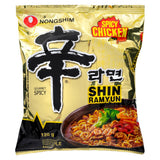 Nongshim spicy chicken instant noodles (British brand)