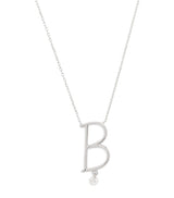 Harrods Persée White Gold and Diamond B Alphabet Necklace- Buy online at McGrocer