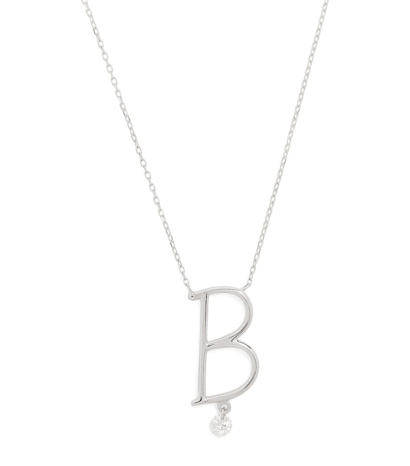 Persée white gold alphabet diamond necklace (British brand)